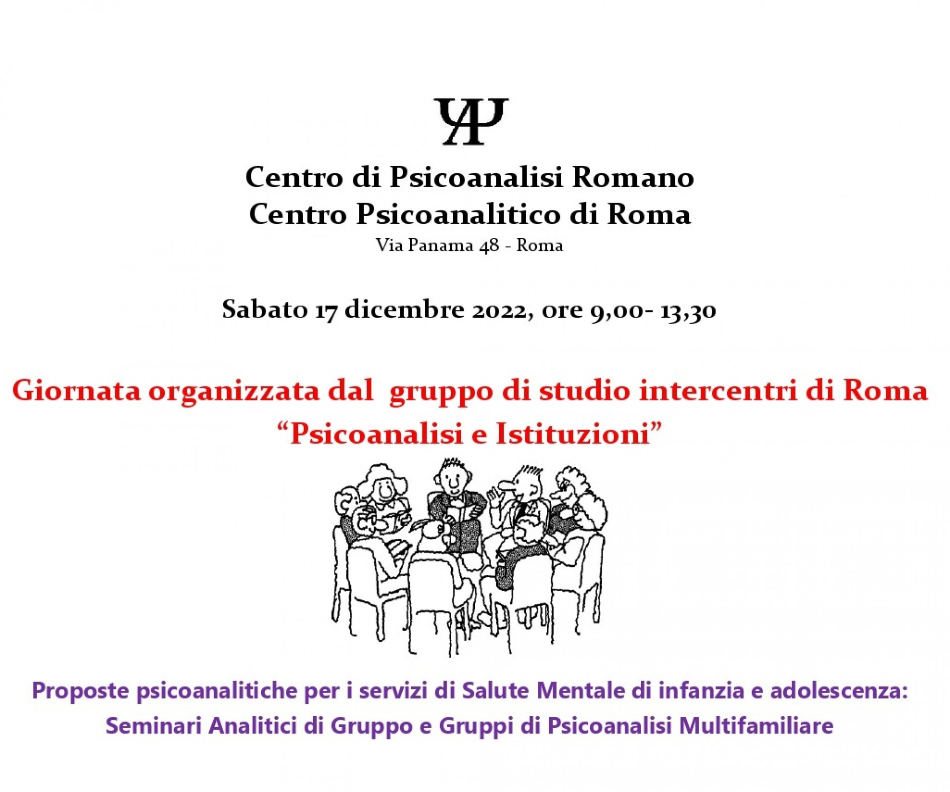 Giornata organizzata dal gruppo di studio Intercentri di Roma “Psicoanalisi e Istituzioni”